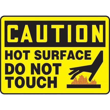 OSHA CAUTION SAFETY SIGN HOT SURFACE MWLD608XV